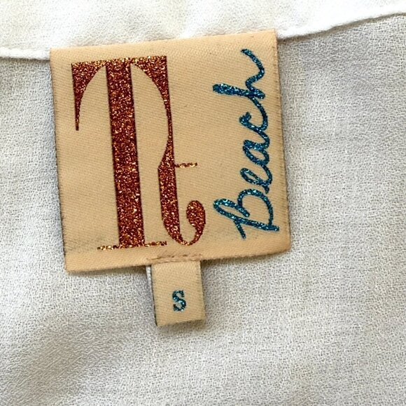Beach Swimsuit Coverup Shirt Dress White Maxi Long Button Up Drawstring Small - Picture 10 of 11